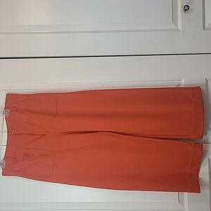 Jones & CO Jones New York Red Orange Wide-Leg Knit Crop Pants Size 14